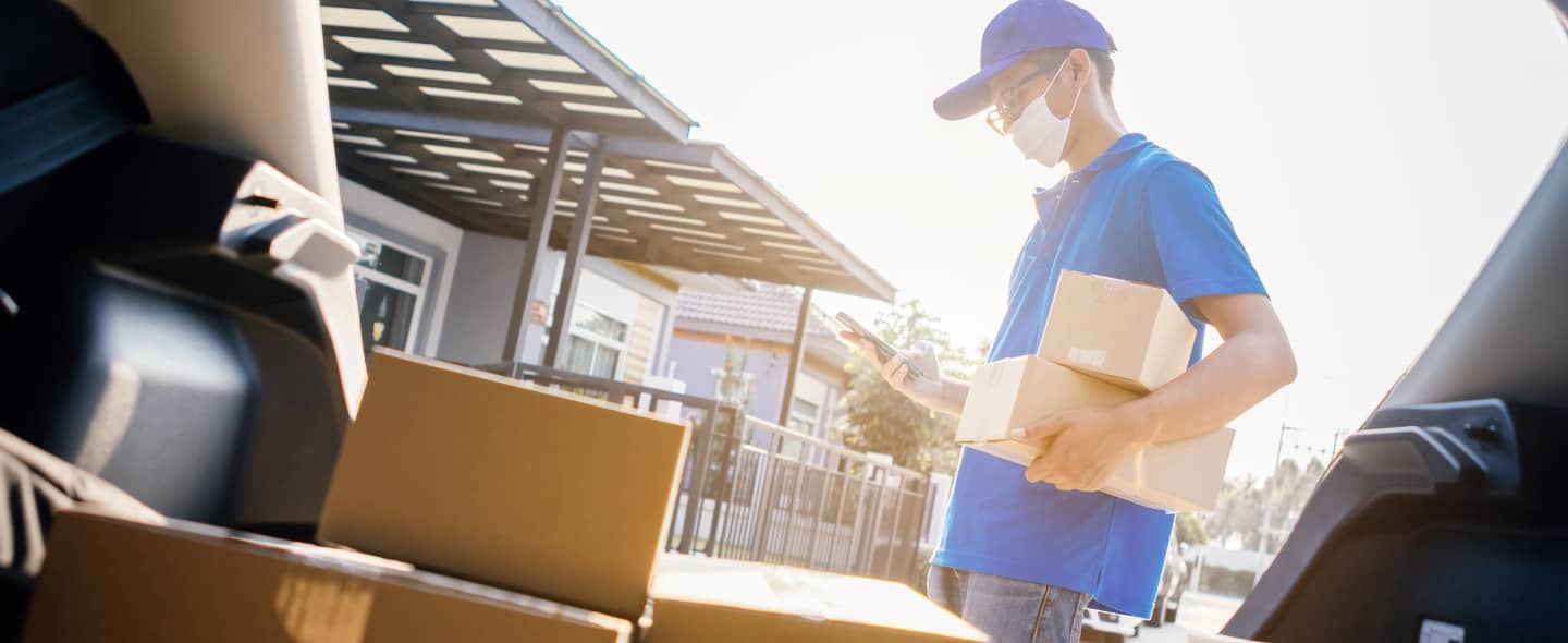 man holding a box